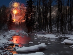 Fireworks over the Roaring Fork River